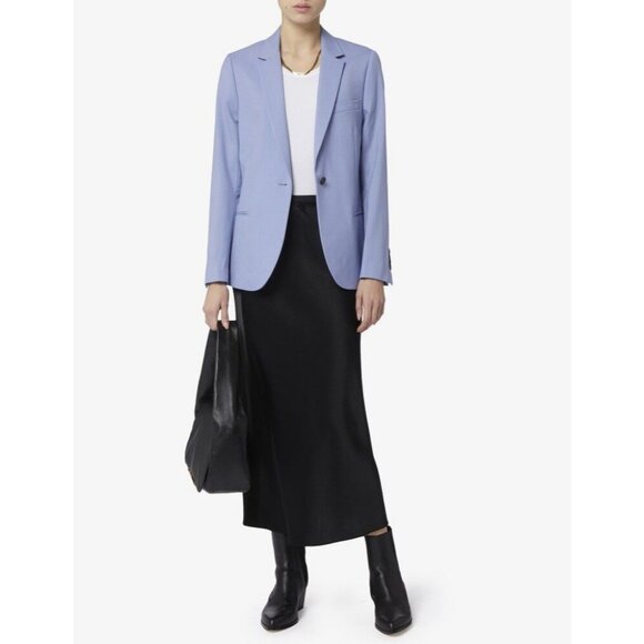 NWOT PAUL SMITH Single Breasted Wool Blazer 42 6 One Button Jacket Light Blue - Picture 1 of 6
